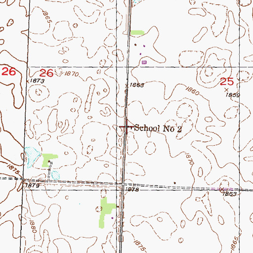 Topographic Map of School Number 4, ND