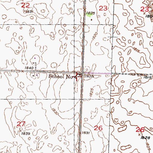 Topographic Map of School Number 4, ND