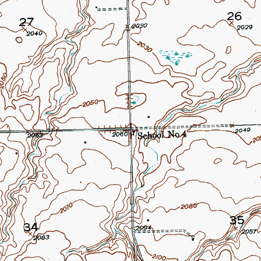 Topographic Map of School Number 4, ND