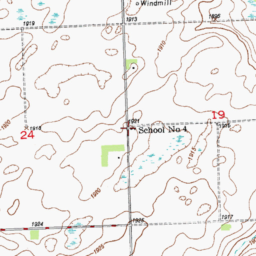 Topographic Map of School Number 4, ND
