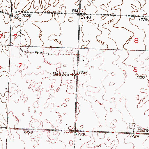Topographic Map of School Number 4, ND