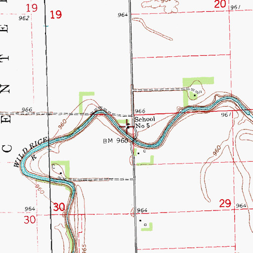 Topographic Map of School Number 5, ND