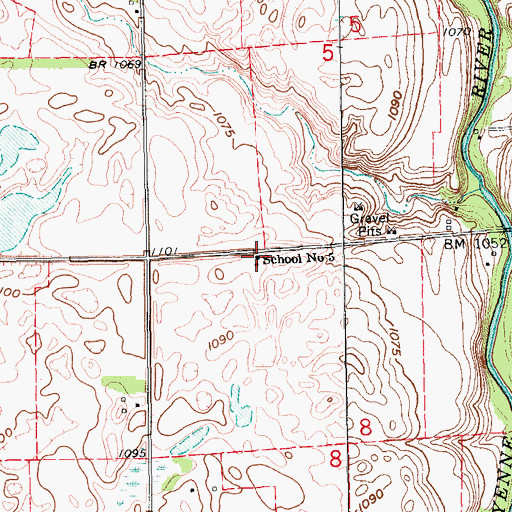 Topographic Map of School Number 5, ND