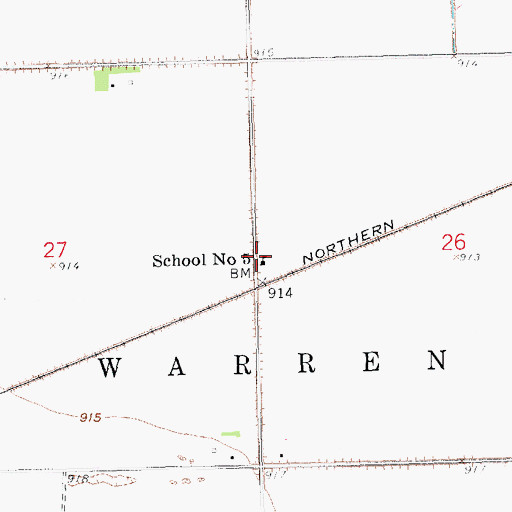 Topographic Map of School Number 5, ND