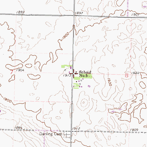 Topographic Map of School Number 5, ND