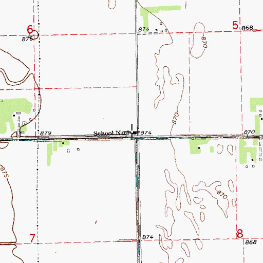 Topographic Map of School Number 5, ND