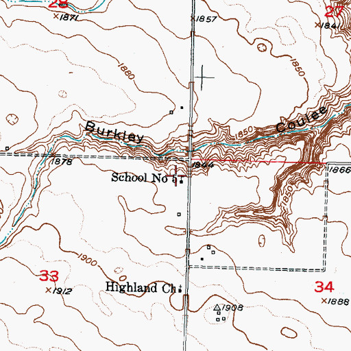 Topographic Map of School Number 5, ND