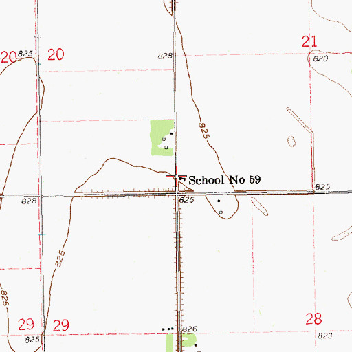 Topographic Map of School Number 59, ND