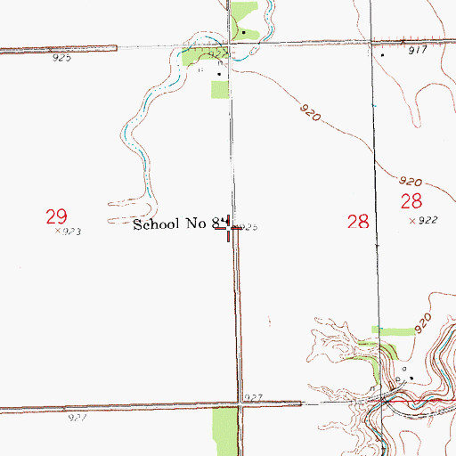 Topographic Map of School Number 8, ND