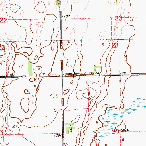 Topographic Map of School Number 83, ND