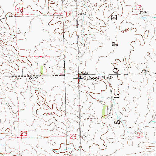 Topographic Map of School Number 9, ND