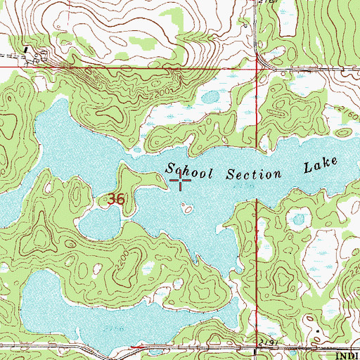 Topographic Map of School Section Lake, ND