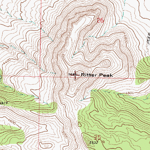 Topographic Map of Ritter Peak, AZ