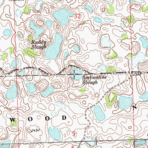Topographic Map of Sectionline Slough, ND