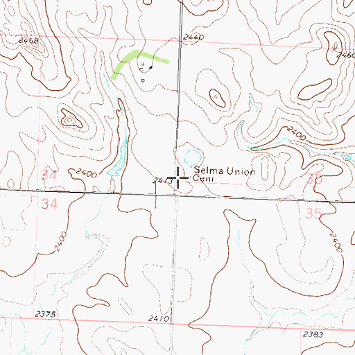 Topographic Map of Selma Union Cemetery, ND