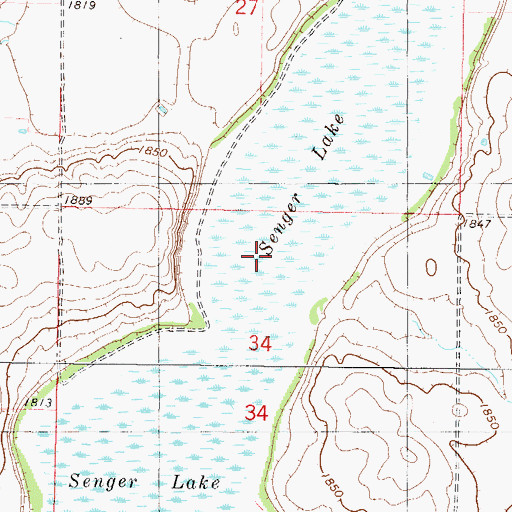 Topographic Map of Senger Lake, ND
