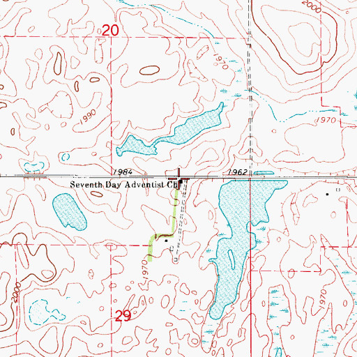 Topographic Map of Seventh Day Adventist Church, ND
