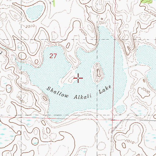 Topographic Map of Shallow Alkali Lake, ND