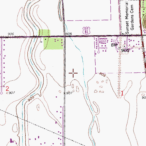 Topographic Map of Shanley High-Sullivan Middle School, ND