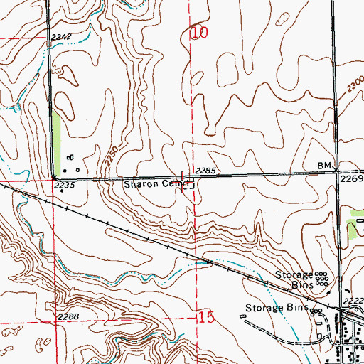 Topographic Map of Sharon Cemetery, ND