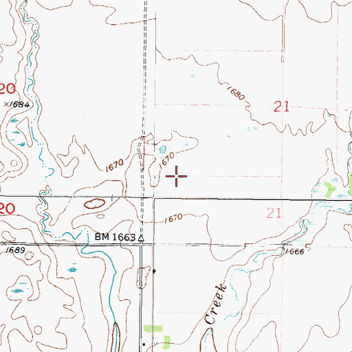 Topographic Map of Shell Valley, ND