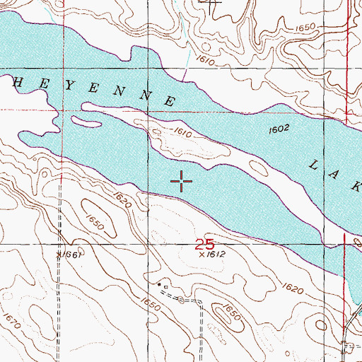 Topographic Map of Sheyenne Lake, ND