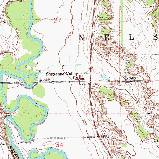 Topographic Map of Sheyenne Valley Church, ND