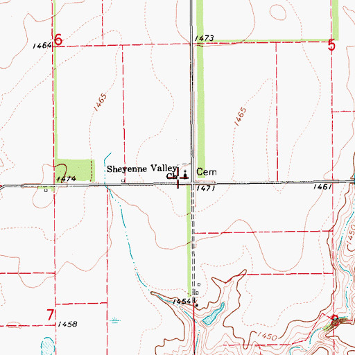 Topographic Map of Sheyenne Valley Church, ND
