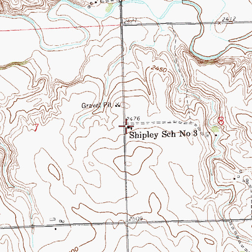 Topographic Map of Shipley School Number 3, ND