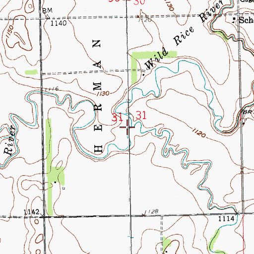 Topographic Map of Shortfoot Creek, ND