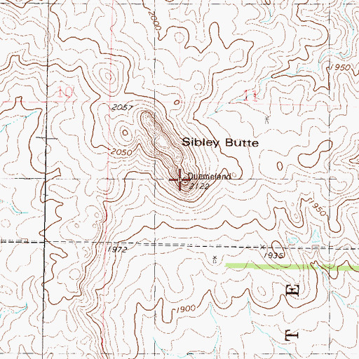 Topographic Map of Sibley Butte, ND