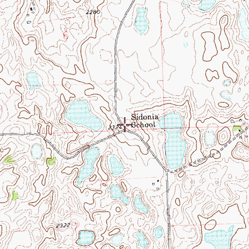 Topographic Map of Sidonia School, ND