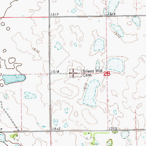 Topographic Map of Silent Hill Cemetery, ND