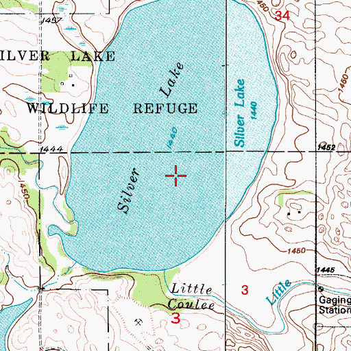 Topographic Map of Silver Lake, ND