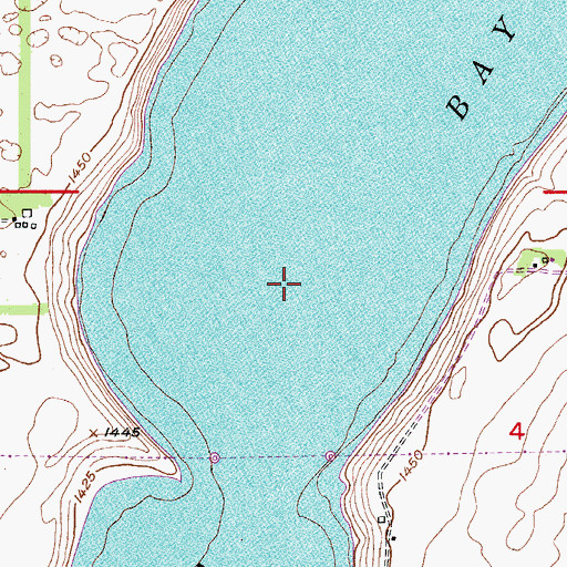 Topographic Map of Sixmile Bay, ND