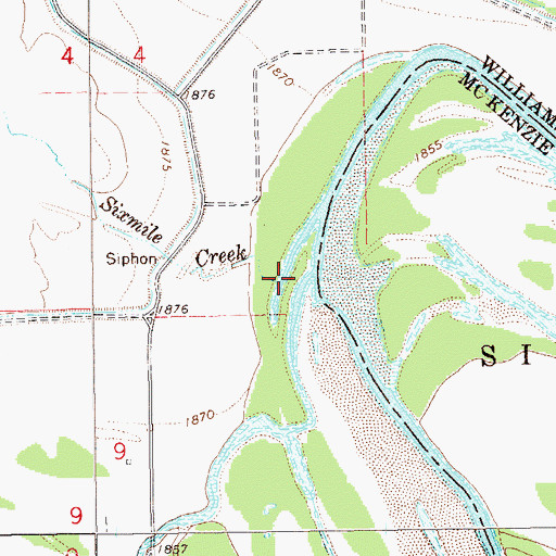 Topographic Map of Sixmile Creek, ND