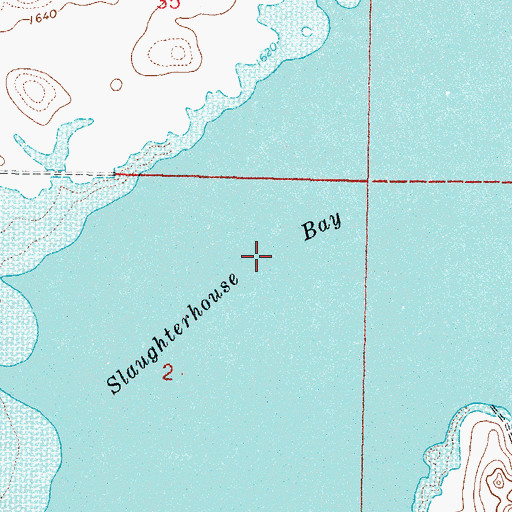 Topographic Map of Slaughterhouse Bay, ND