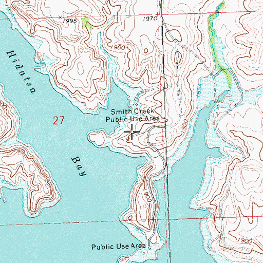 Topographic Map of Smith Creek Public Use Area, ND