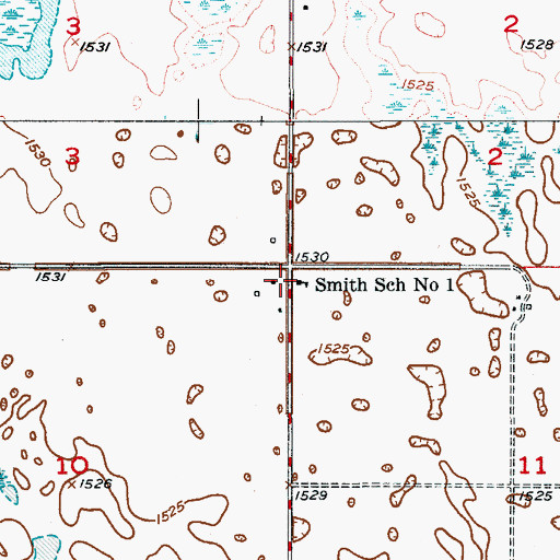Topographic Map of Smith School Number 1, ND