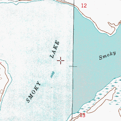 Topographic Map of Smoky Lake, ND
