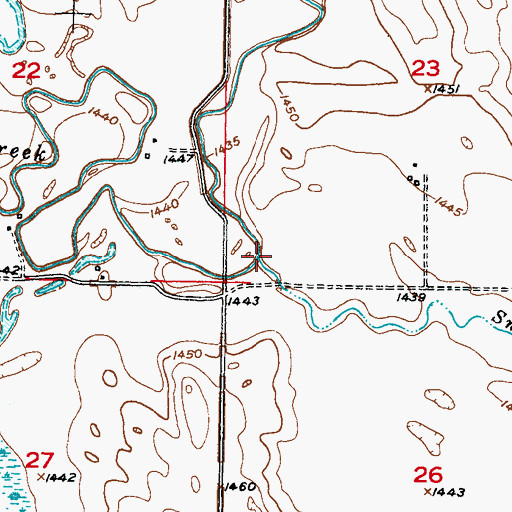 Topographic Map of Snake Creek, ND
