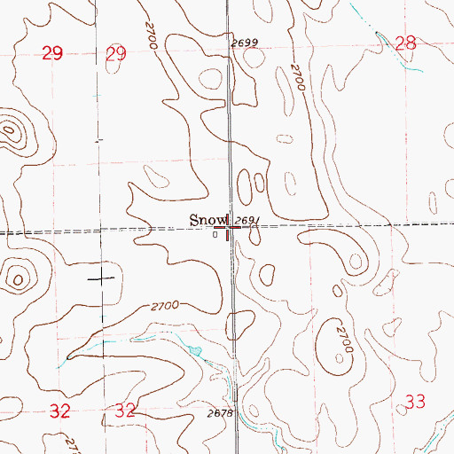Topographic Map of Snow, ND