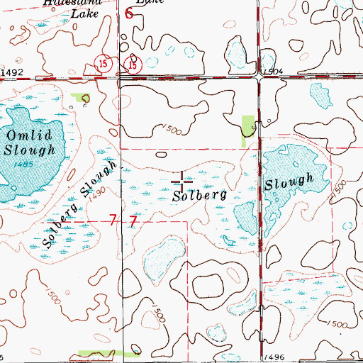 Topographic Map of Solberg Slough, ND