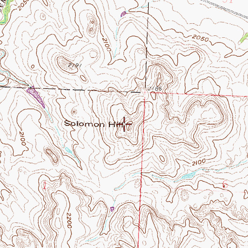 Topographic Map of Solomon Hill, ND