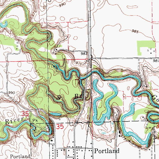 Topographic Map of South Branch Goose River, ND