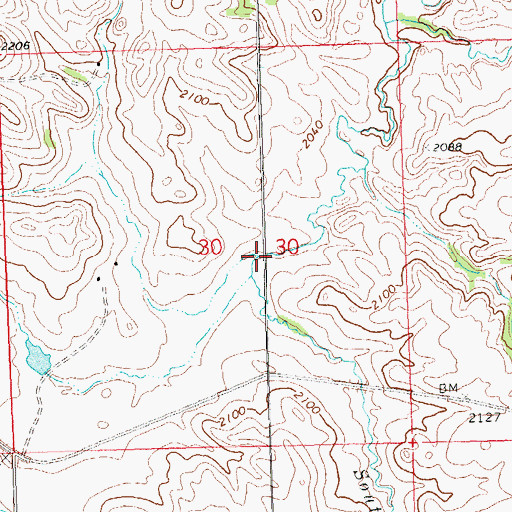 Topographic Map of South Fork Skunk Creek, ND