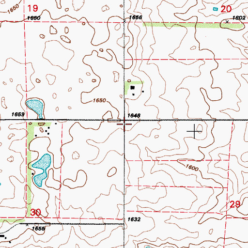 Topographic Map of Spangler School, ND