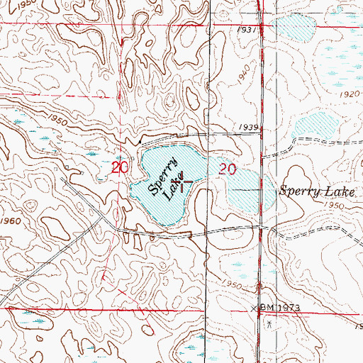 Topographic Map of Sperry Lake, ND