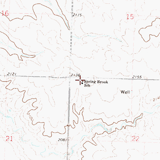 Topographic Map of Spring Brook School, ND