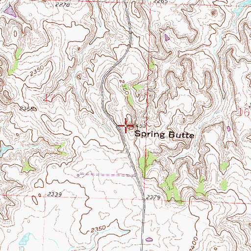 Topographic Map of Spring Butte, ND